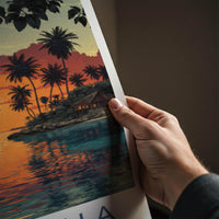 Guna Yala Poster - Panama Travel Art - Vibrant Tropical Sunset Home Decor