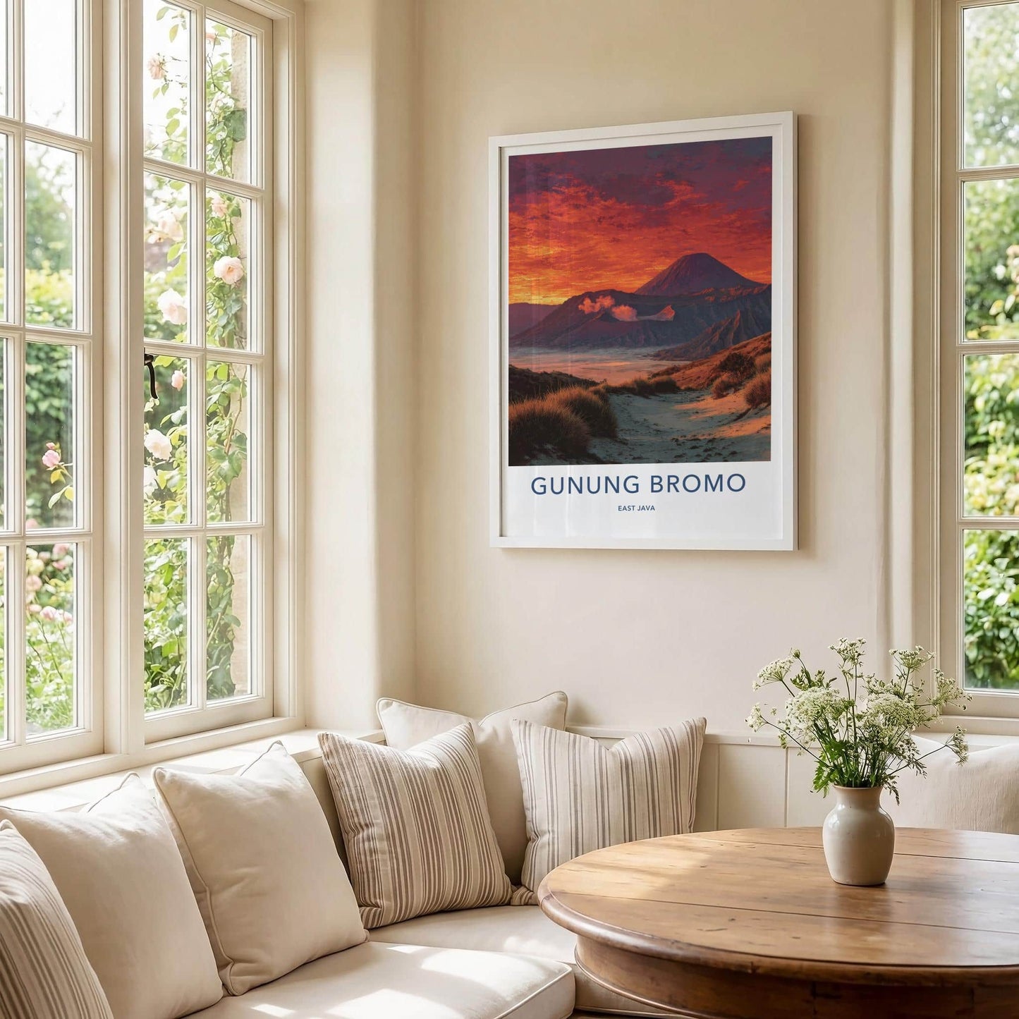 Gunung Bromo Poster - Indonesia Scenic Art - Fiery Volcanic Landscape Room Decor