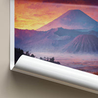 Gunung Bromo Poster - Indonesia Travel Art - Vibrant Volcano Sunset Wall Decor