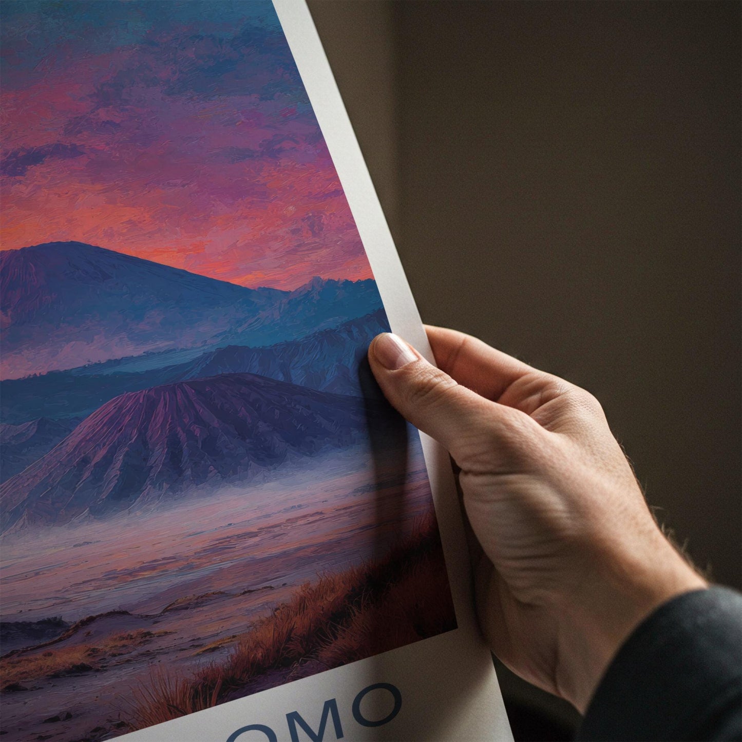 Gunung Bromo Poster - Indonesia Travel Art - Vibrant Volcano Sunset Wall Decor
