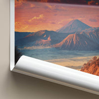 Gunung Bromo Poster - Indonesia Travel Art - Volcanic Peaks Sunset Wall Decor