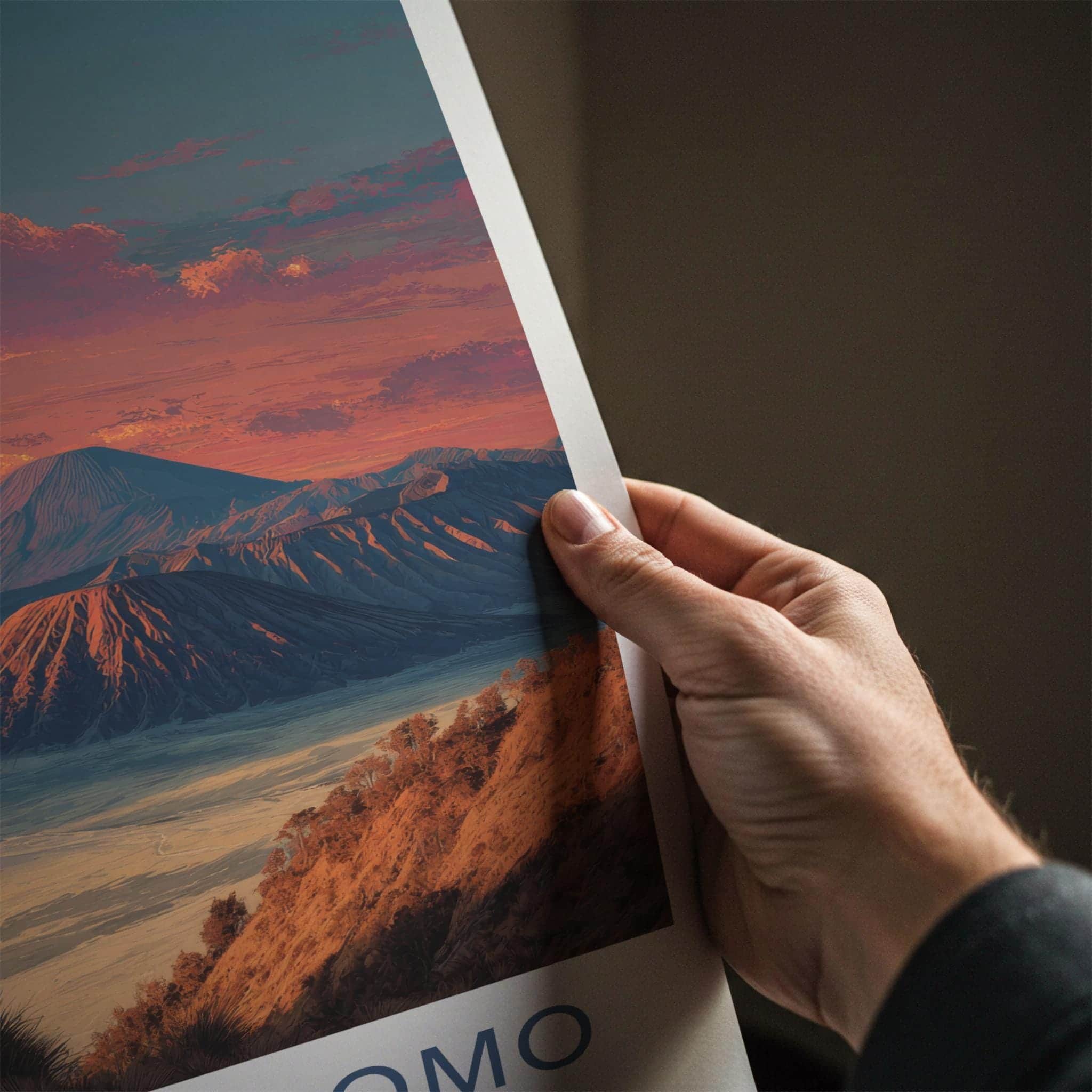 Gunung Bromo Poster - Indonesia Travel Art - Volcanic Peaks Sunset Wall Decor