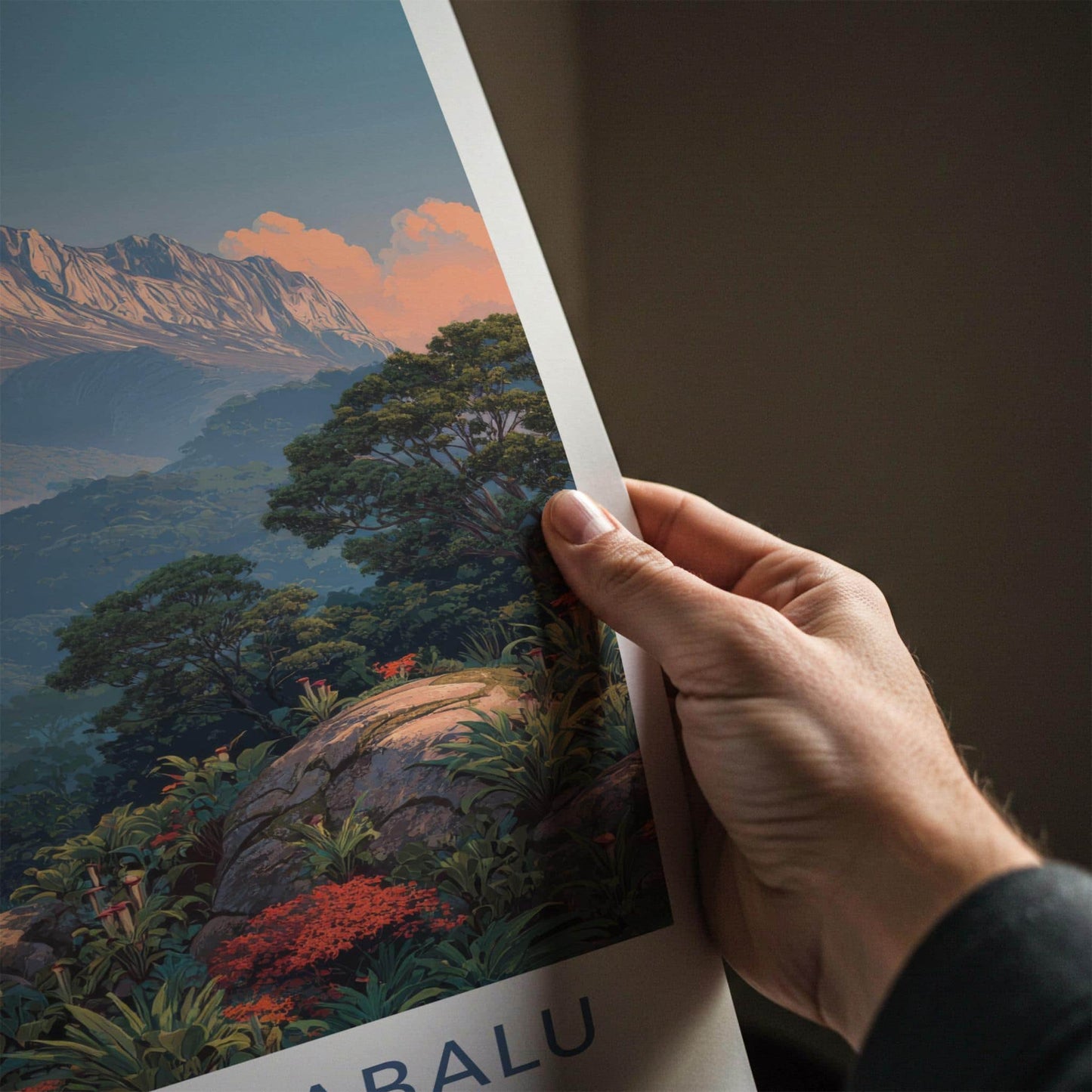Gunung Kinabalu Poster - Malaysia Travel Art - Lush Mountain Vista Wall Decor