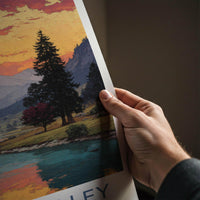 Gurez Valley Poster - India Fine Art - Jammu and Kashmir Red Sky River Gift
