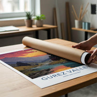Gurez Valley Poster - India Fine Art - Jammu and Kashmir Red Sky River Gift