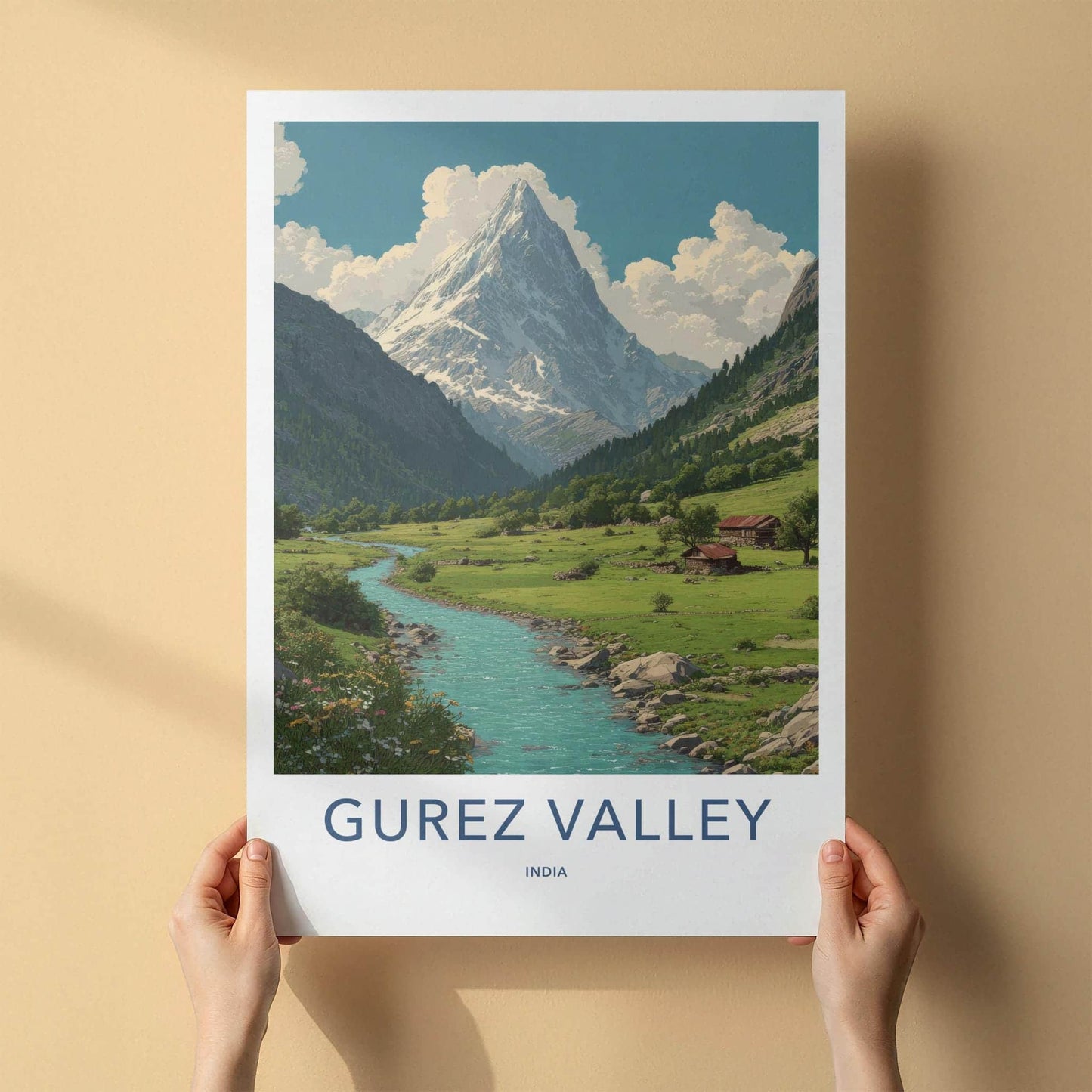 Gurez Valley Poster - India Fine Art - Jammu Kashmir Mountain River Valley Gift