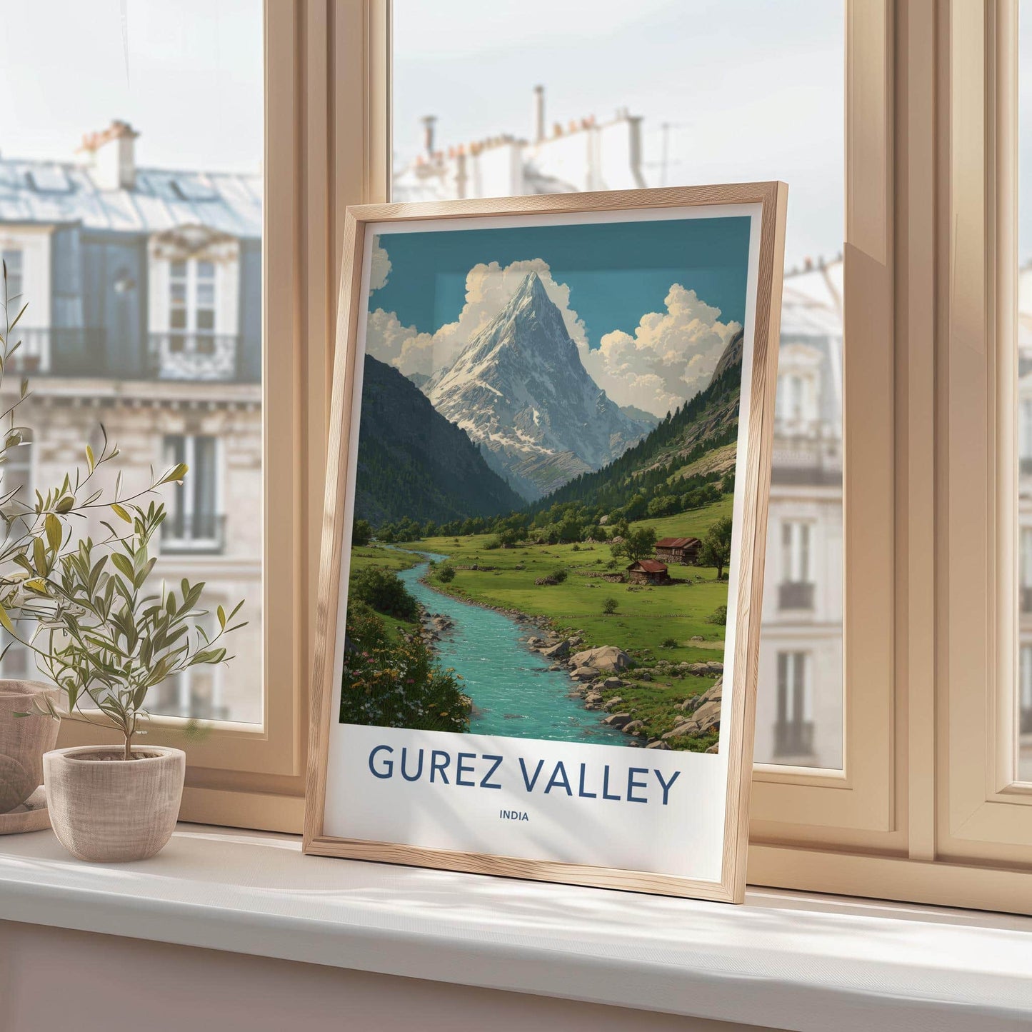 Gurez Valley Poster - India Fine Art - Jammu Kashmir Mountain River Valley Gift