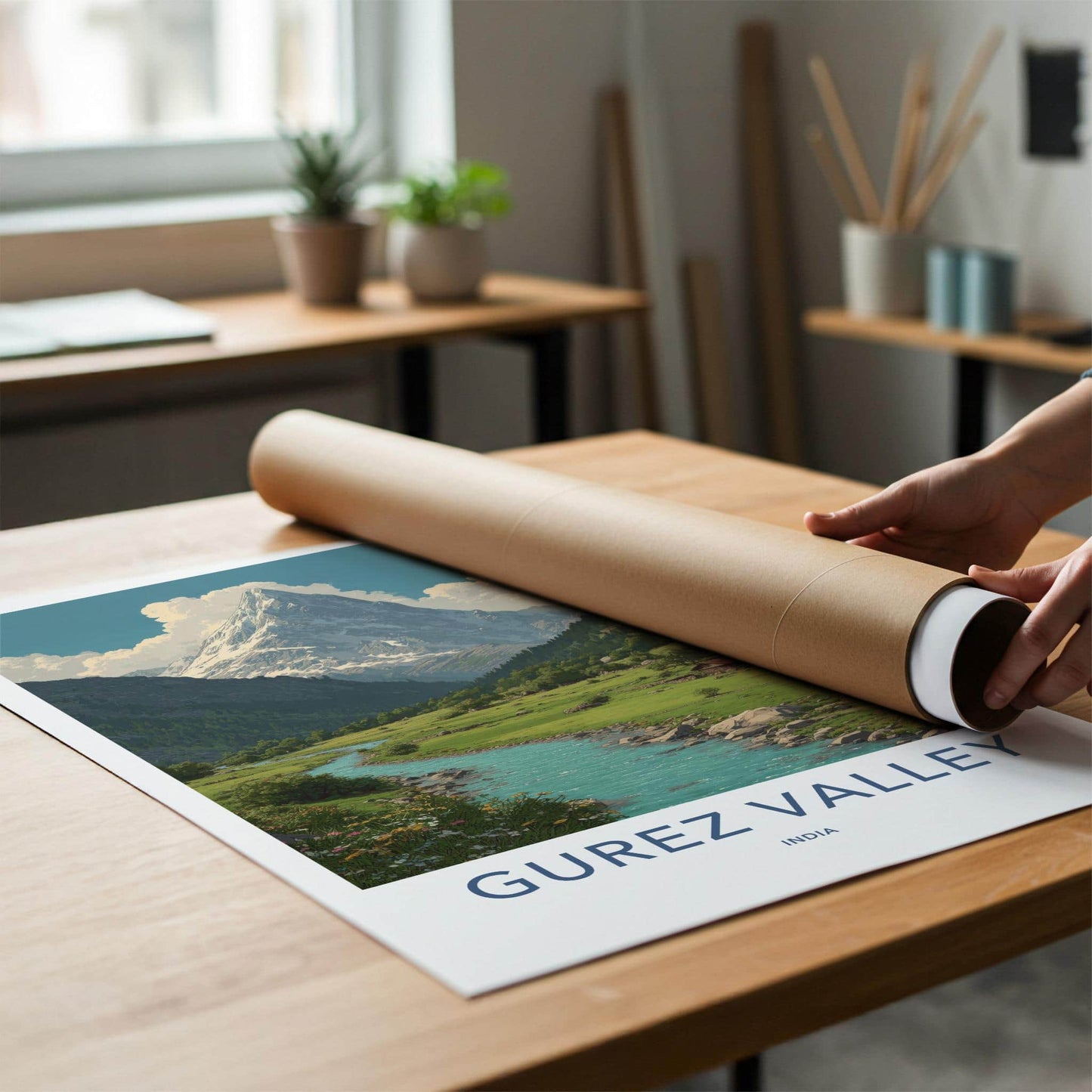 Gurez Valley Poster - India Fine Art - Jammu Kashmir Mountain River Valley Gift