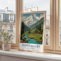 Gurez Valley Poster - India Travel Art - Jammu Kashmir Mountain River Home Decor