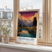 Gurez Valley Poster - India Wall Art - Jammu and Kashmir Valley River Peaks Gift