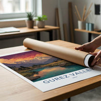 Gurez Valley Poster - India Wall Art - Jammu and Kashmir Valley River Peaks Gift