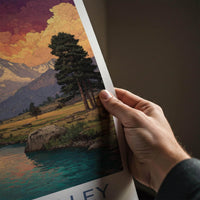 Gurez Valley Poster - India Wall Art - Jammu and Kashmir Valley River Peaks Gift