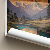 Gurez Valley Poster - India Wall Art - Jammu and Kashmir Valley River Peaks Gift