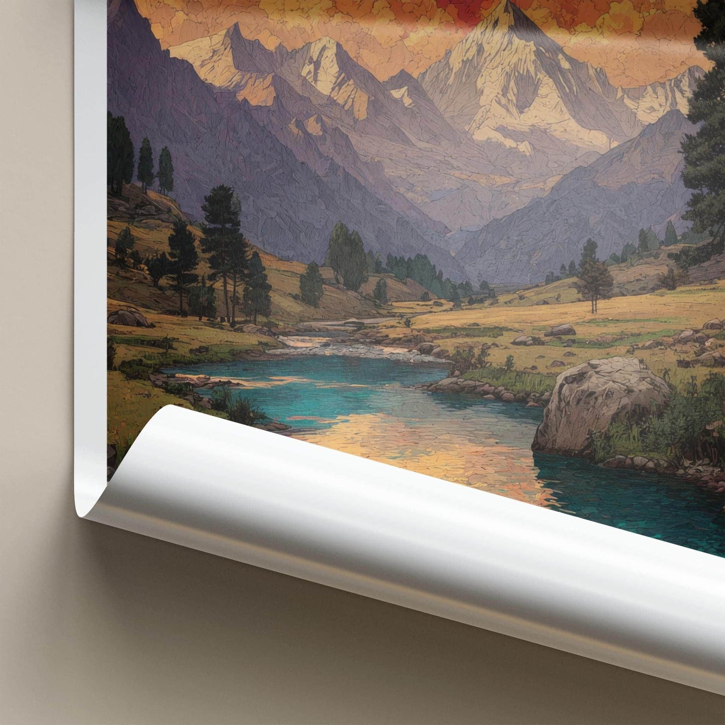 Gurez Valley Poster - India Wall Art - Jammu and Kashmir Valley River Peaks Gift