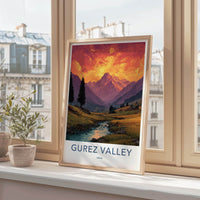 Gurez Valley Poster - India Wall Art - Jammu Kashmir Mountain River Sunset Gift