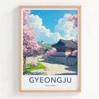 Gyeongju Poster - South Korea Travel Art - Cherry Blossoms Pathway Home Decor