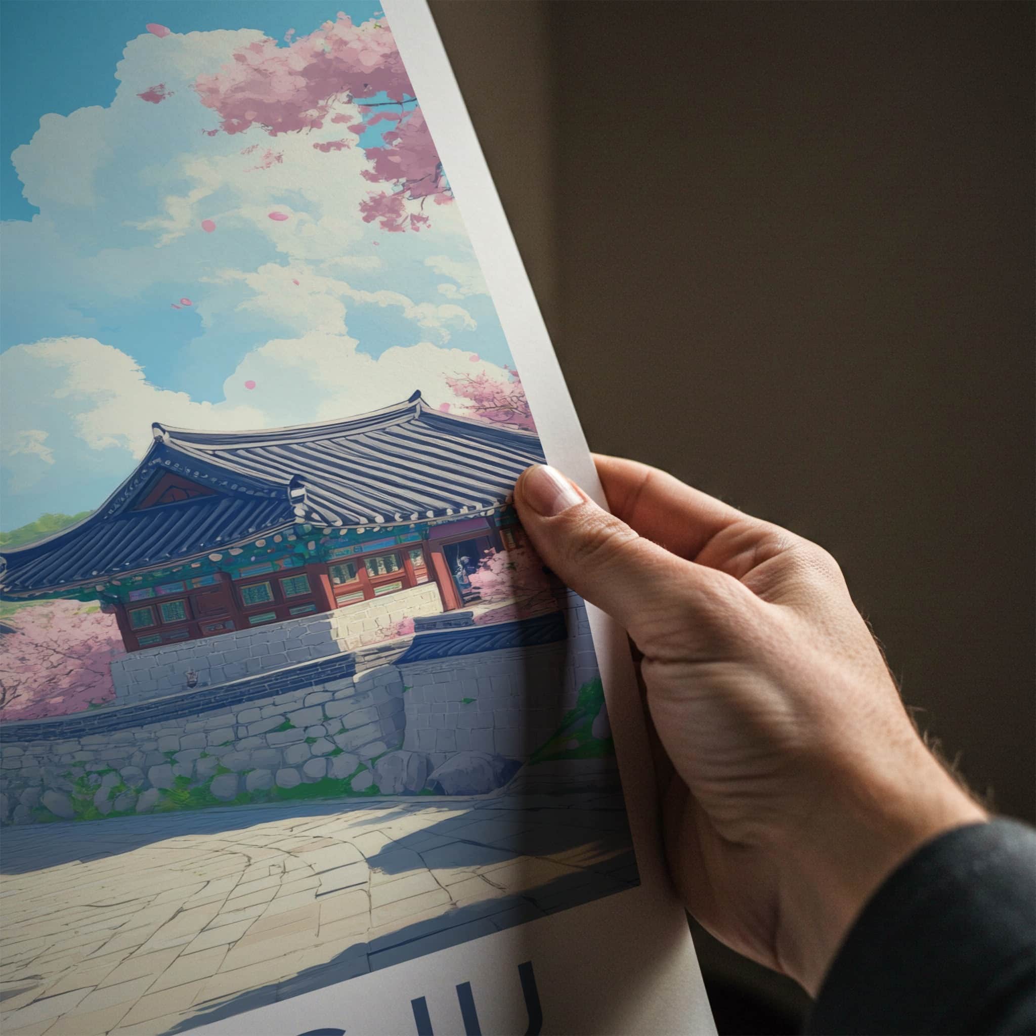 Gyeongju Poster - South Korea Travel Art - Cherry Blossoms Pathway Home Decor
