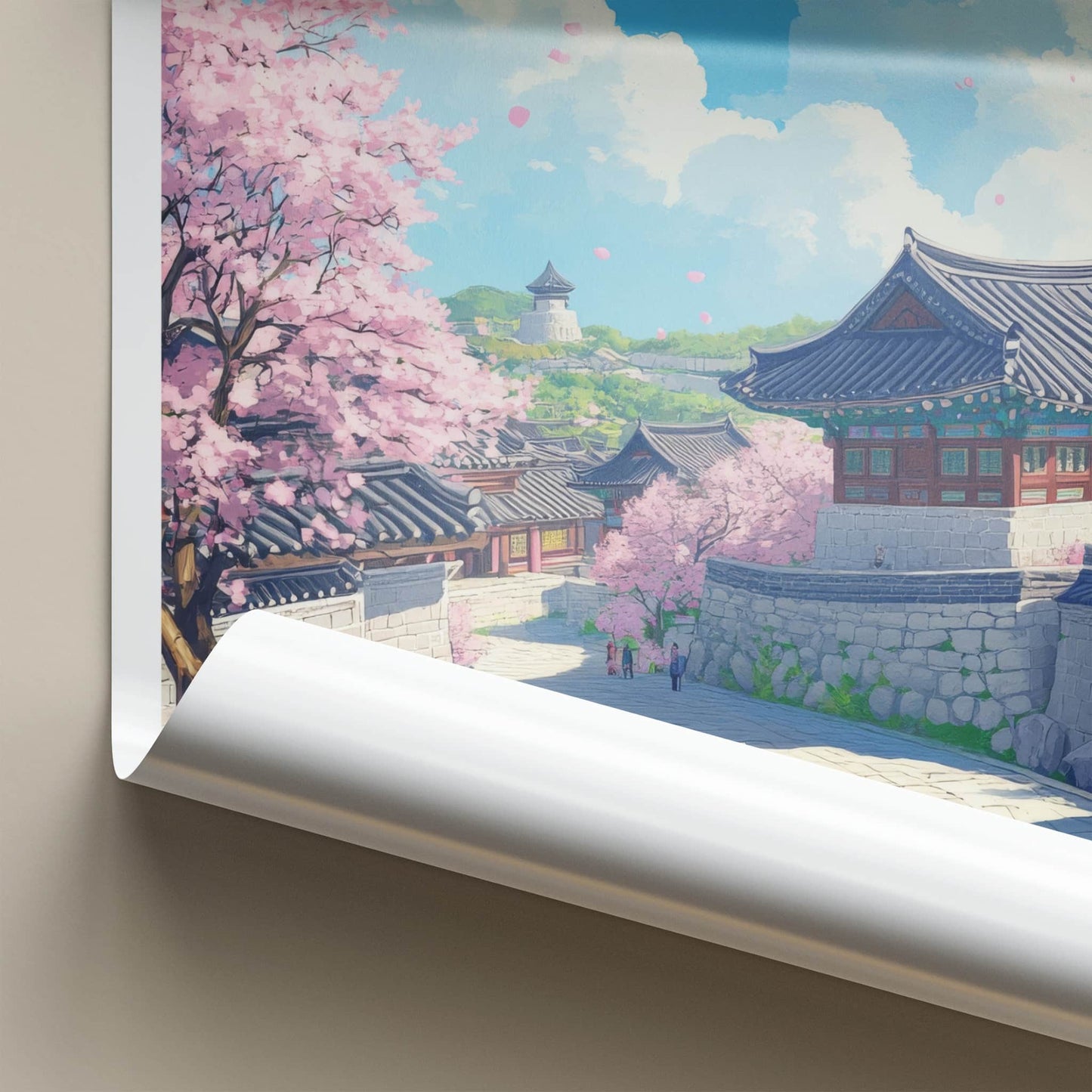 Gyeongju Poster - South Korea Travel Art - Cherry Blossoms Pathway Home Decor
