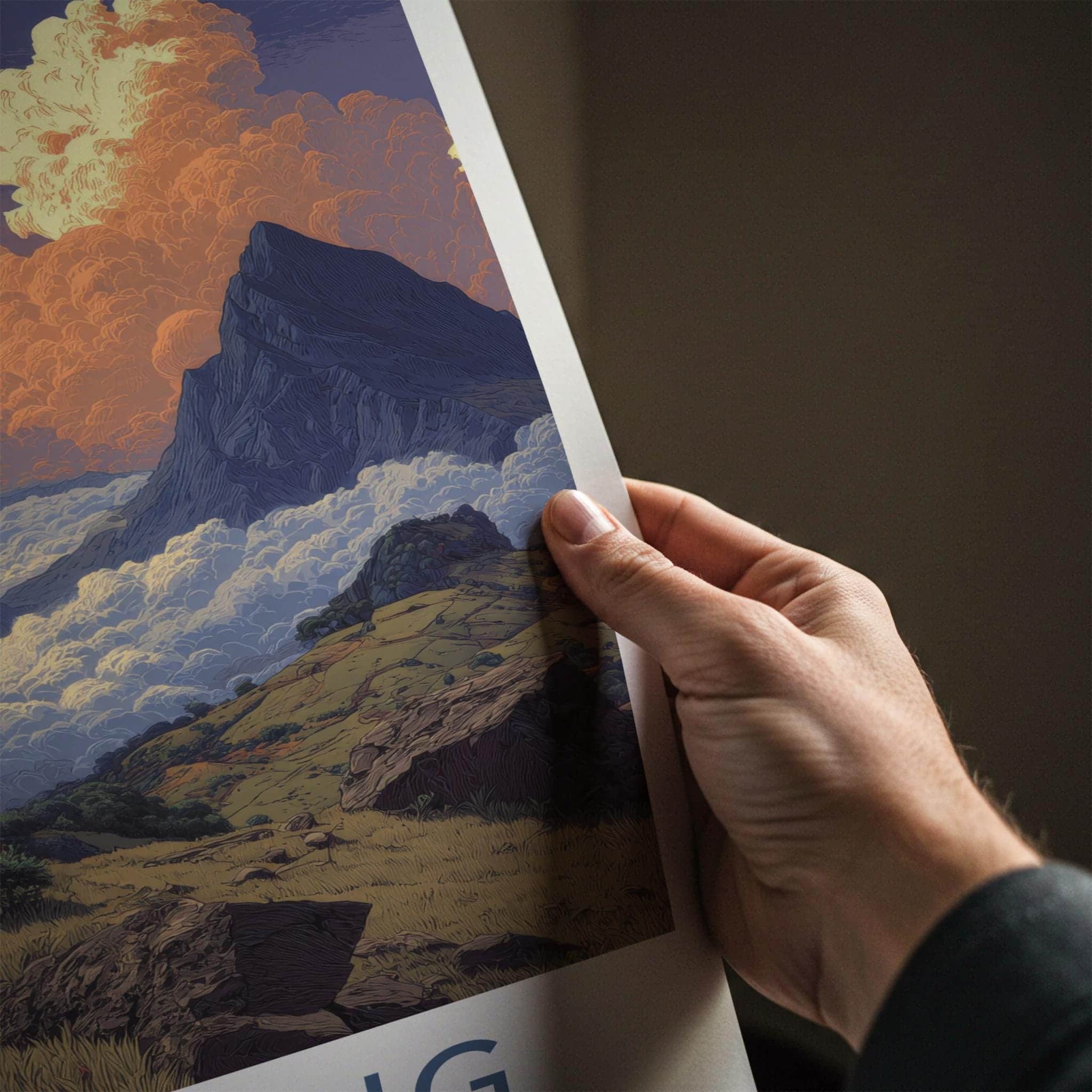 Ha Giang Poster - Vietnam Travel Art - Cloudy Mountain Path Wall Decor