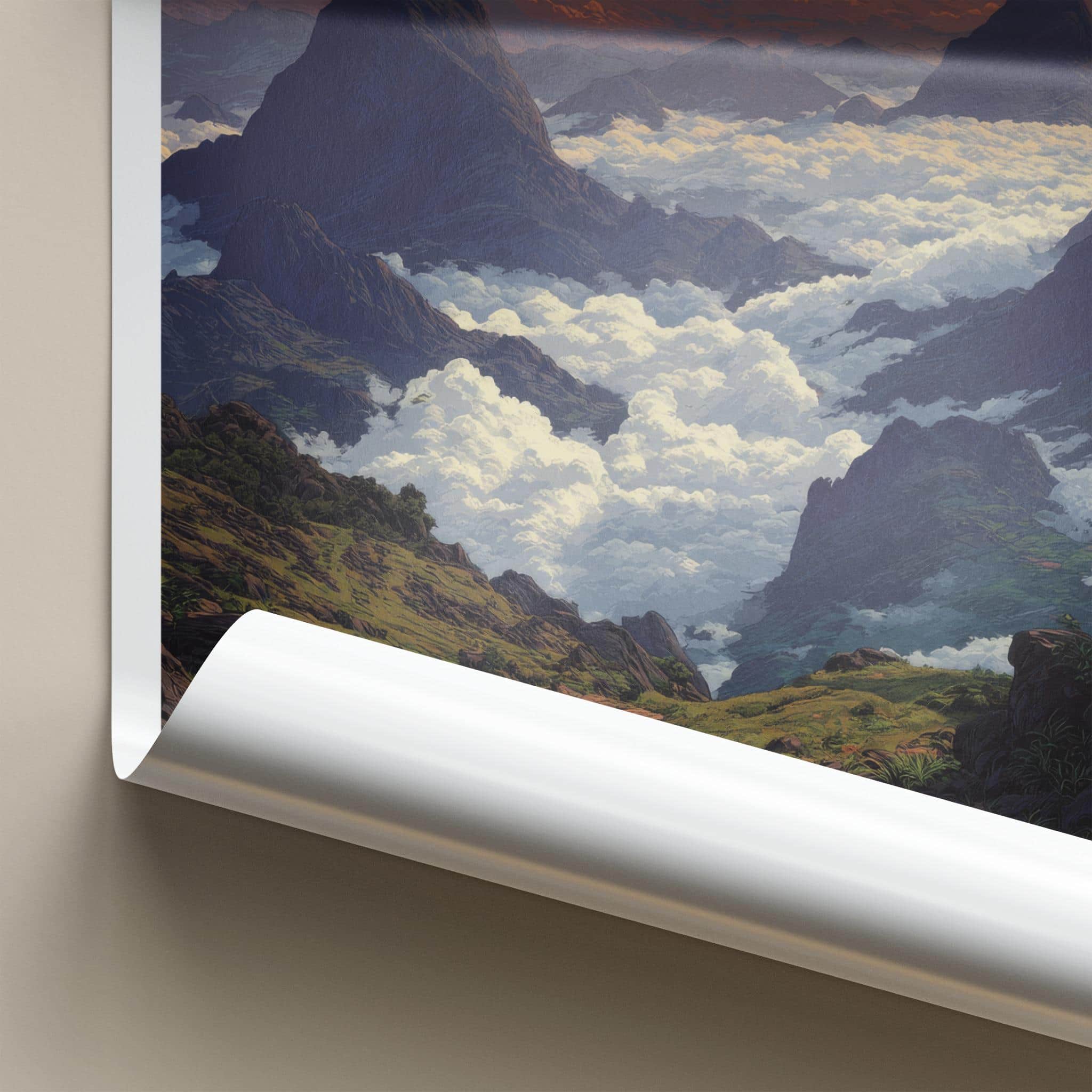 Ha Giang Poster - Vietnam Travel Art - Cloudy Mountain Trail Home Decor