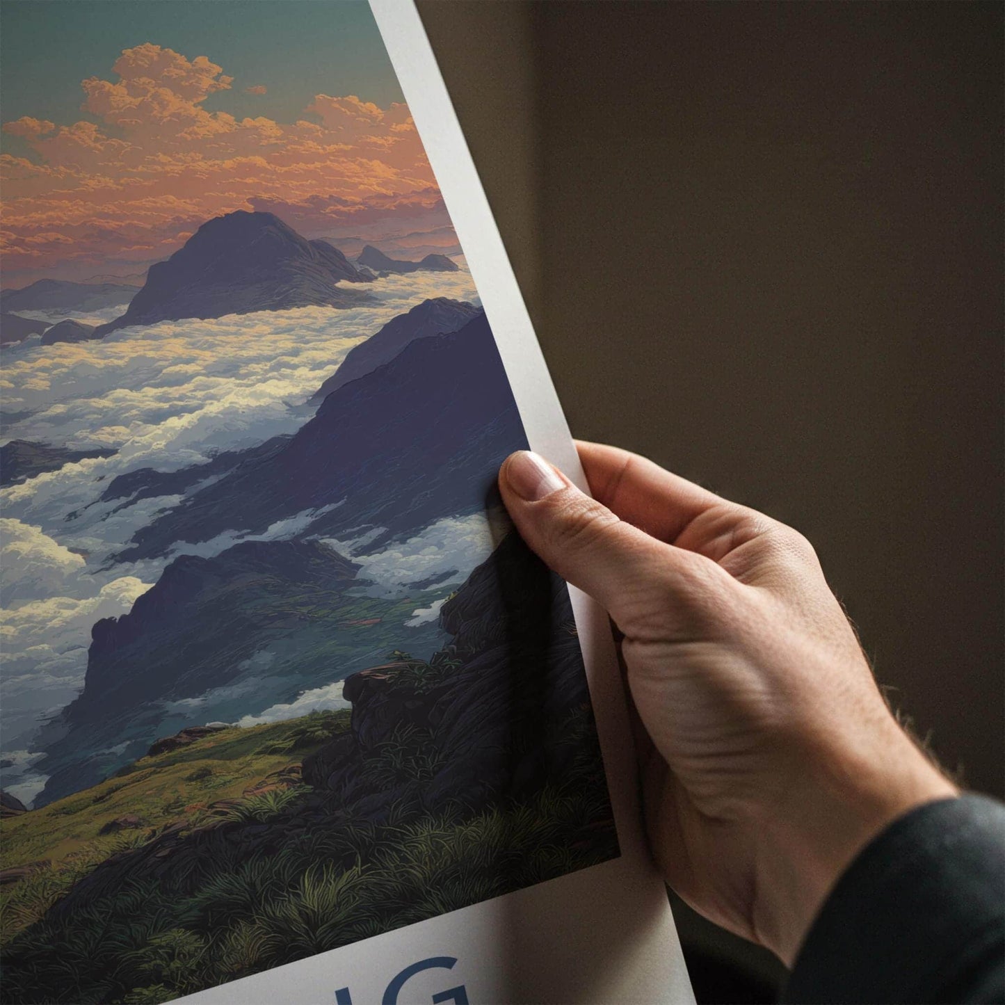 Ha Giang Poster - Vietnam Travel Art - Cloudy Mountain Trail Home Decor