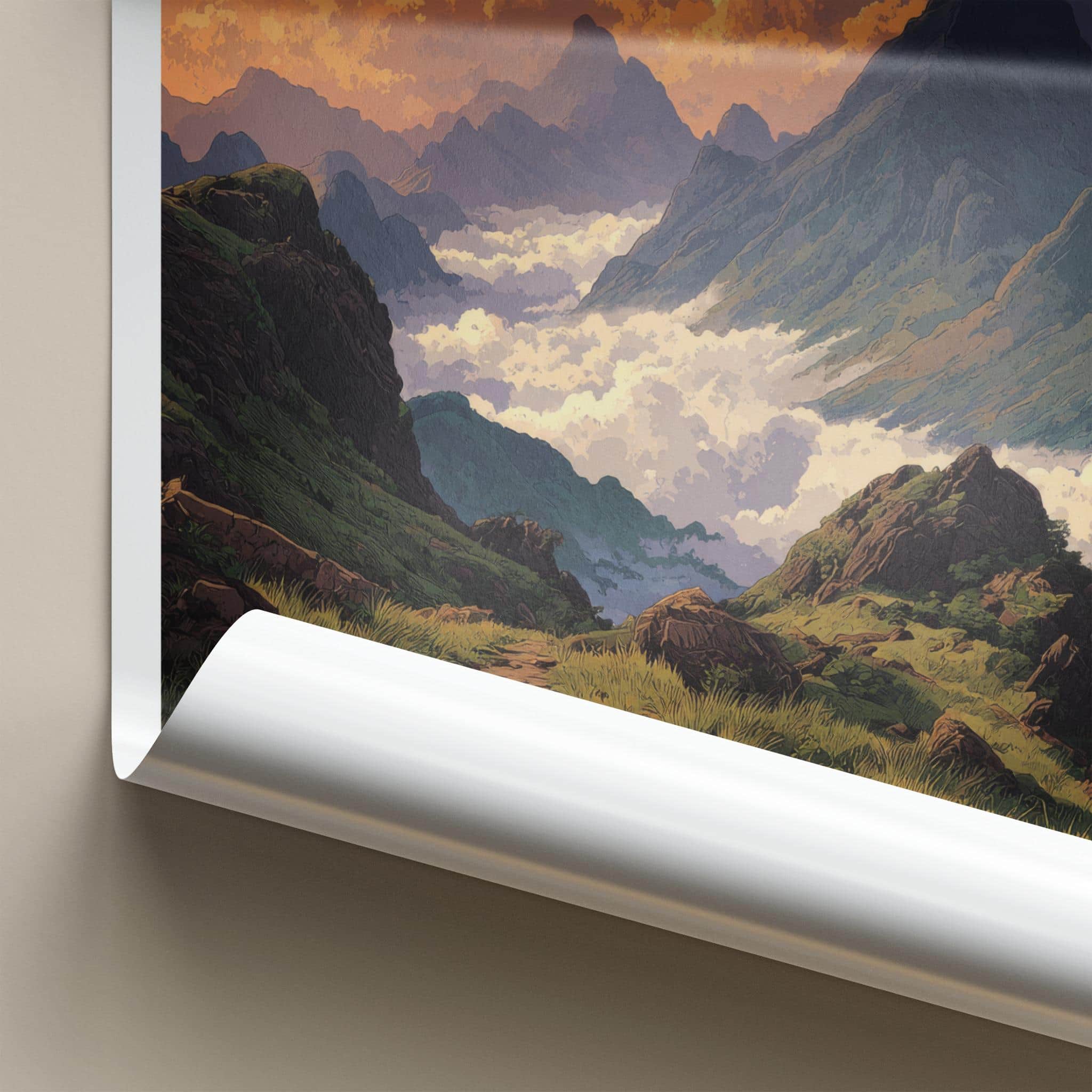 Ha Giang Poster - Vietnam Travel Art - Misty Mountain View Wall Decor