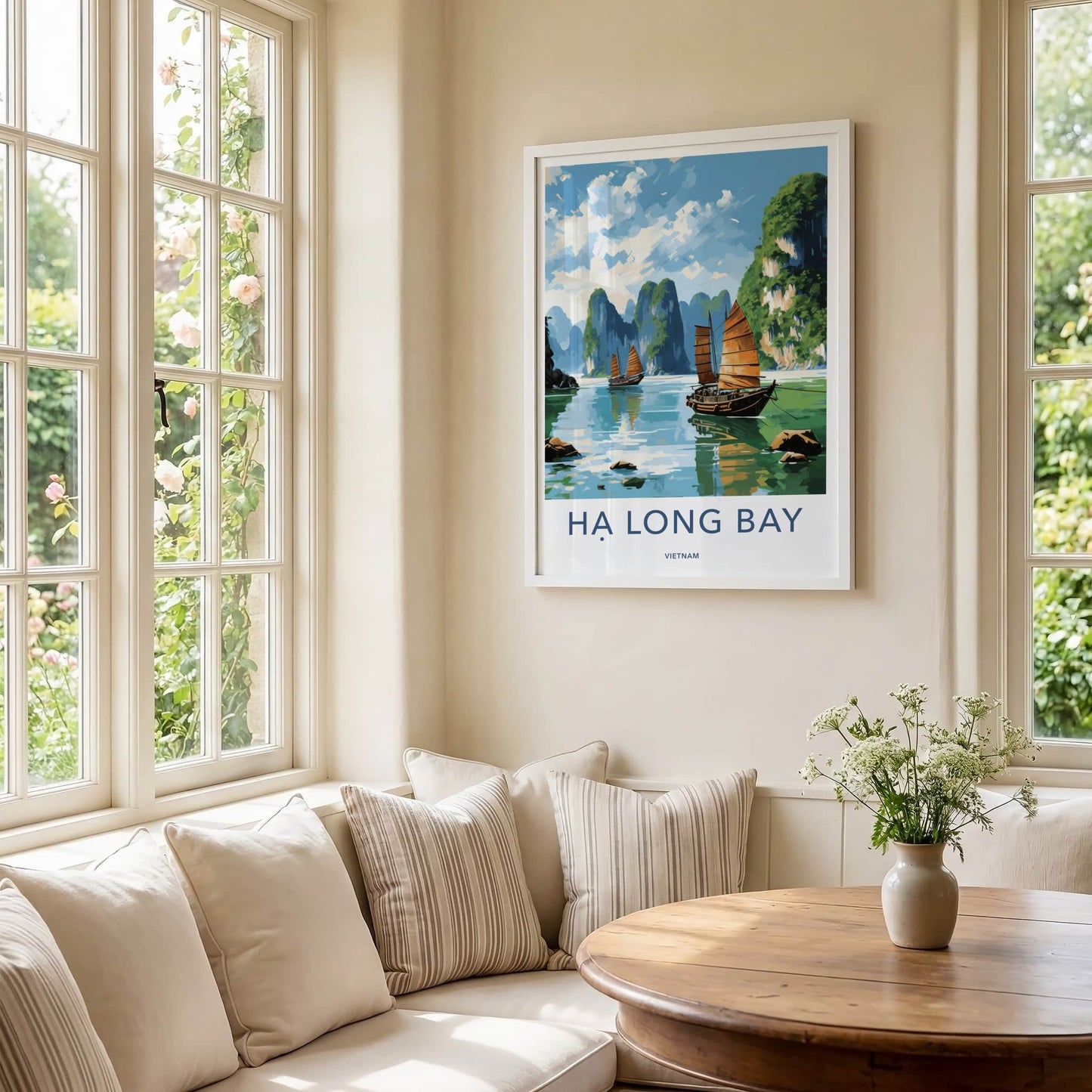 Ha Long Bay Poster - Vietnam Travel Art - Scenic Bay Boats Home Decor