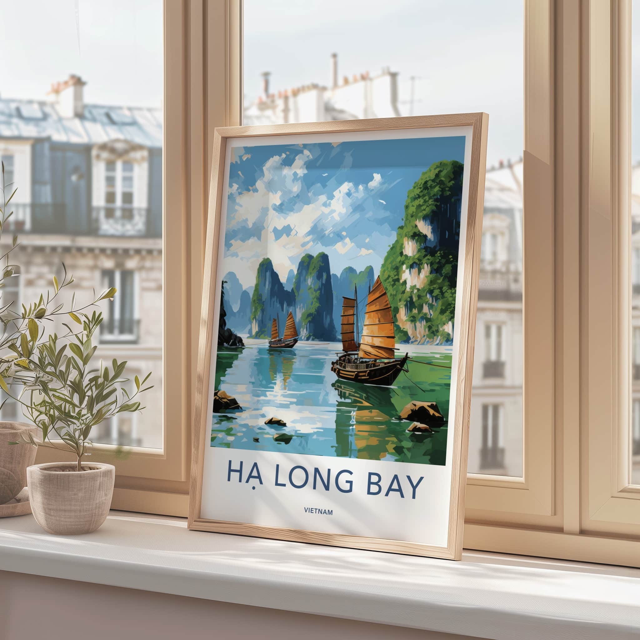 Ha Long Bay Poster - Vietnam Travel Art - Scenic Bay Boats Home Decor
