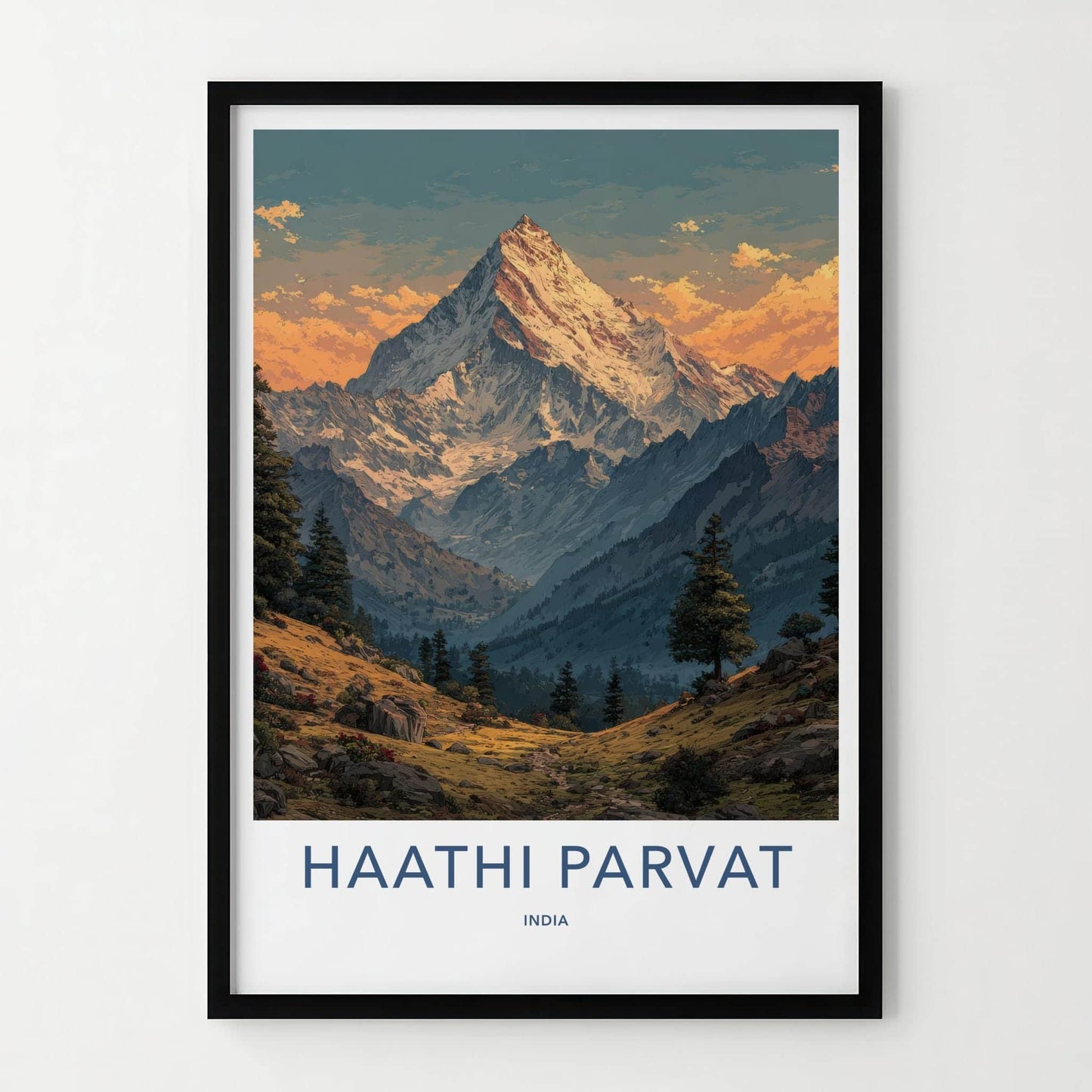 Haathi Parvat Poster - India Fine Art - Uttarakhand Himalayan Peak View Gift