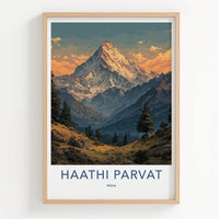Haathi Parvat Poster - India Fine Art - Uttarakhand Himalayan Peak View Gift