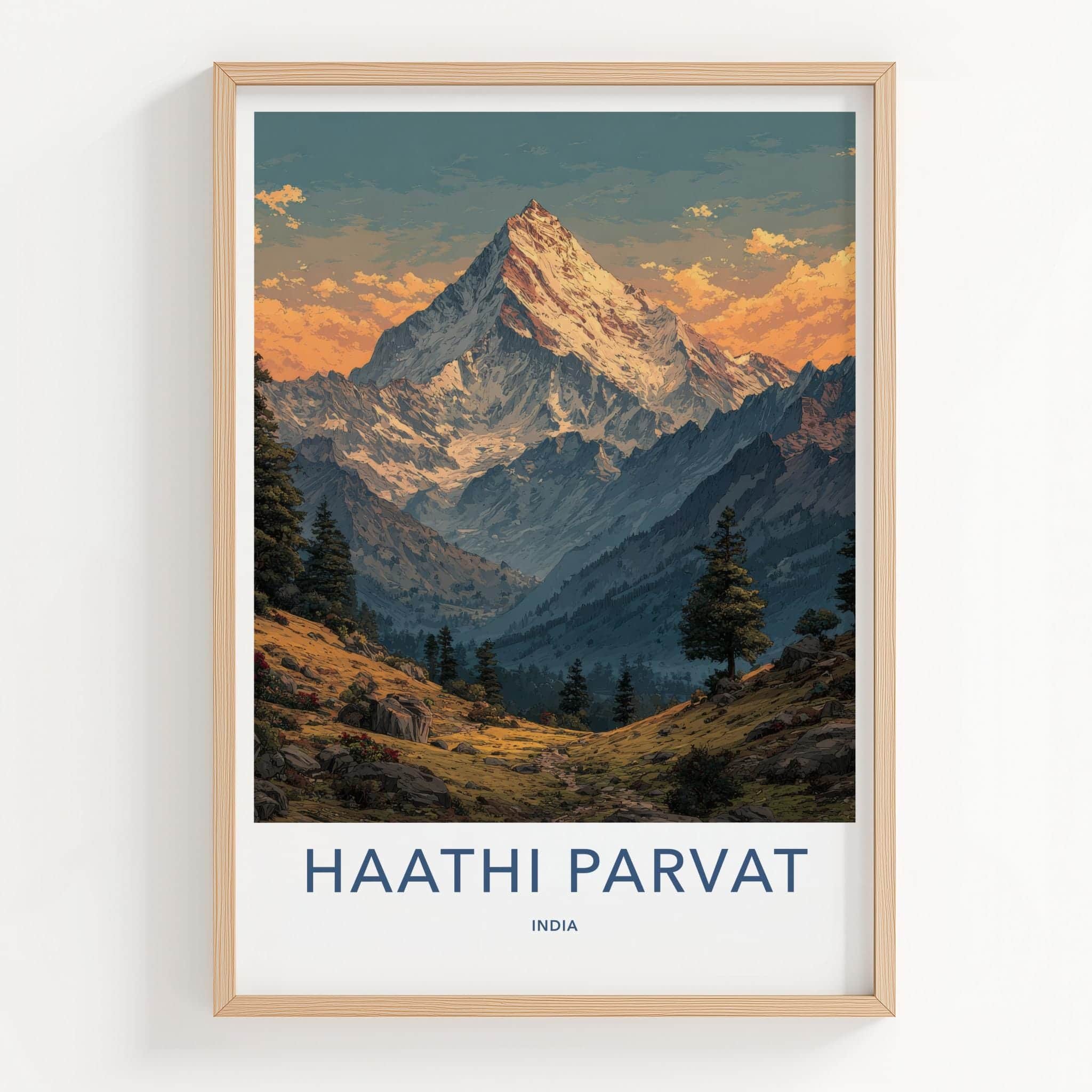 Haathi Parvat Poster - India Fine Art - Uttarakhand Himalayan Peak View Gift