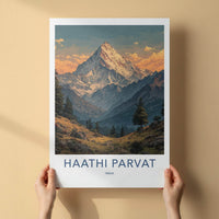 Haathi Parvat Poster - India Fine Art - Uttarakhand Himalayan Peak View Gift