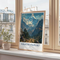 Haathi Parvat Poster - India Wall Art - Uttarakhand Grand Snow Mountain Gift