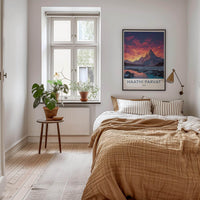 Haathi Parvat Poster - India Wall Art - Uttarakhand Mountain Sunset Lake Home Art