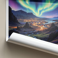 Hafnarfjordur Poster - Iceland Wall Art - Luminous Sky Hues Home Decor