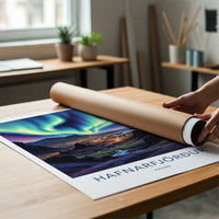 Hafnarfjordur Poster - Iceland Wall Art - Luminous Sky Hues Home Decor