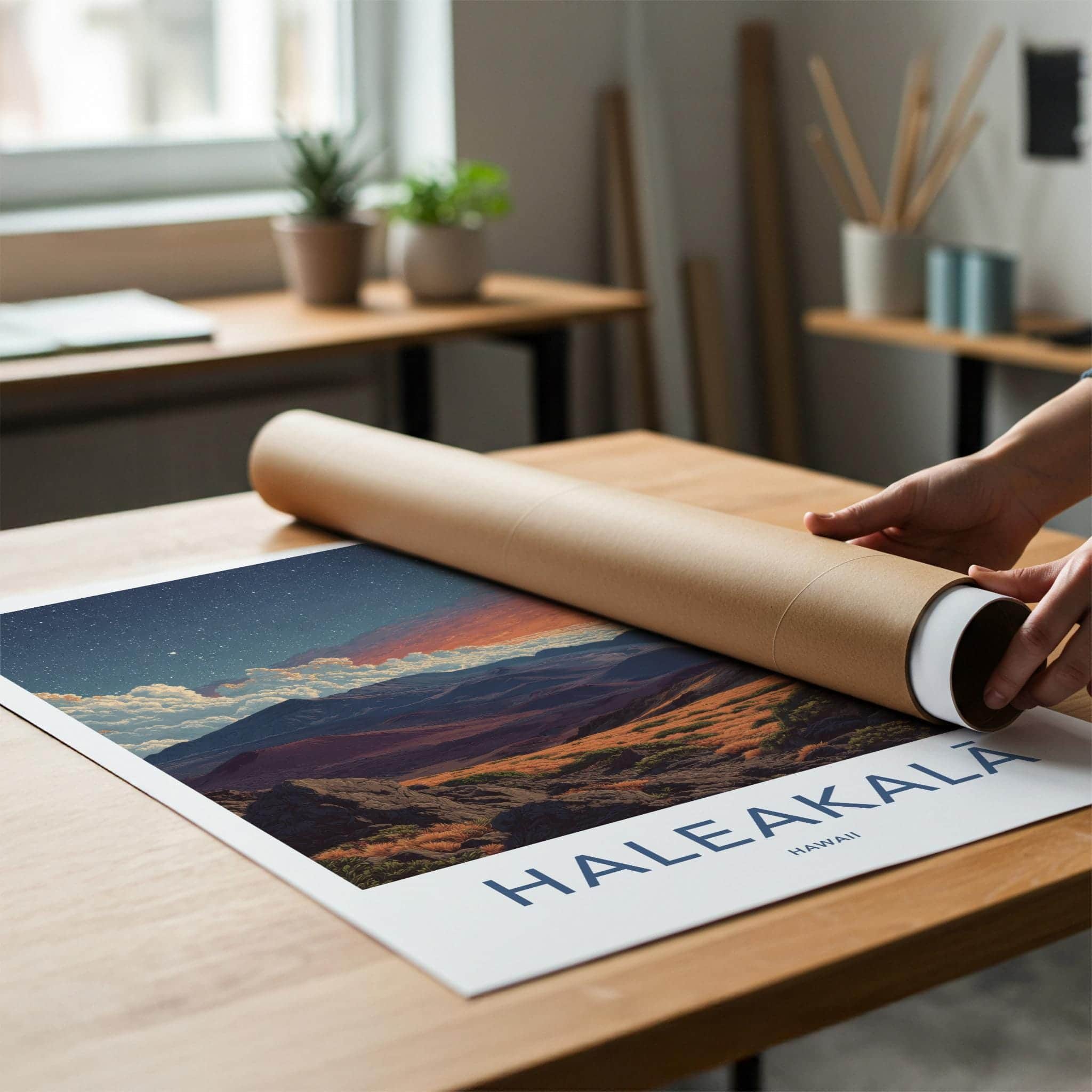 Haleakala Poster - Hawaii Scenic Art - Twilight Volcanic View Home Decor