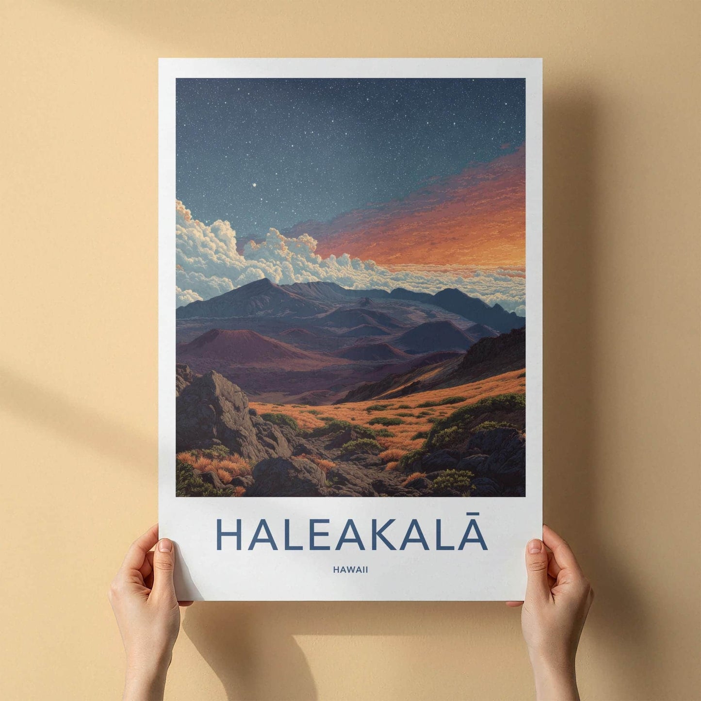 Haleakala Poster - Hawaii Scenic Art - Twilight Volcanic View Home Decor