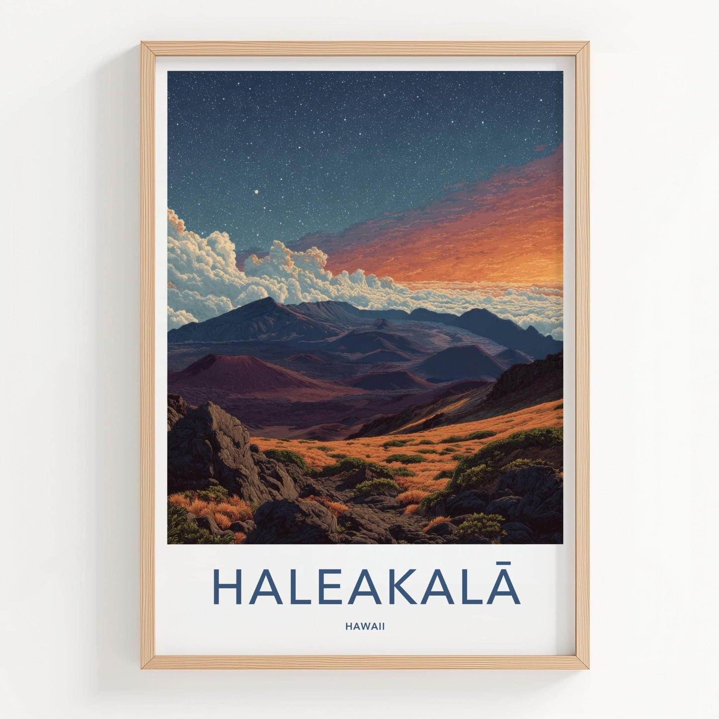 Haleakala Poster - Hawaii Scenic Art - Twilight Volcanic View Home Decor
