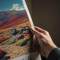 Haleakala Poster - Hawaii Travel Art - Red Volcanic Landscape Home Decor