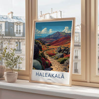 Haleakala Poster - Hawaii Travel Art - Red Volcanic Landscape Home Decor