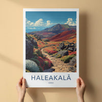 Haleakala Poster - Hawaii Travel Art - Red Volcanic Landscape Home Decor