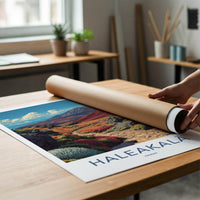 Haleakala Poster - Hawaii Travel Art - Red Volcanic Landscape Home Decor