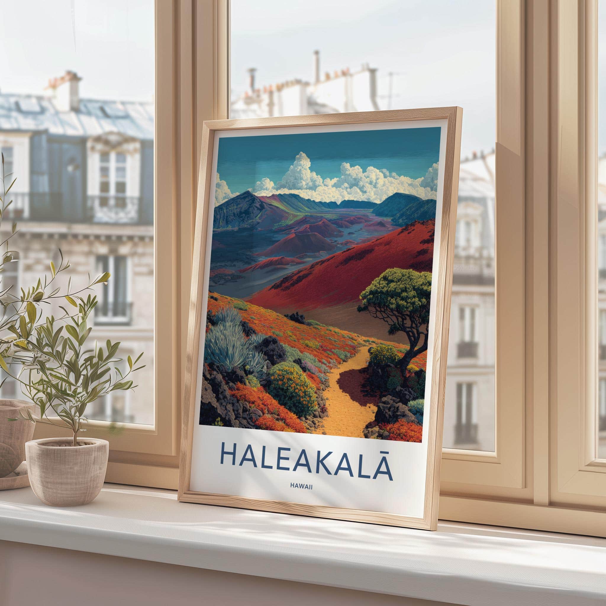 Haleakala Poster - Hawaii Travel Art - Vibrant Volcanic Crater Home Decor