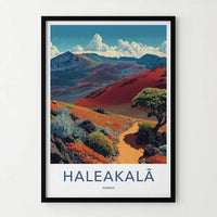 Haleakala Poster - Hawaii Travel Art - Vibrant Volcanic Crater Home Decor