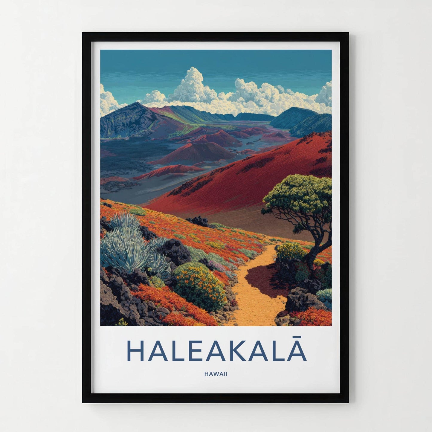 Haleakala Poster - Hawaii Travel Art - Vibrant Volcanic Crater Home Decor