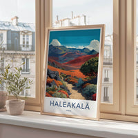 Haleakala Poster - Hawaii Travel Art - Vivid Crater Scene Wall Decor