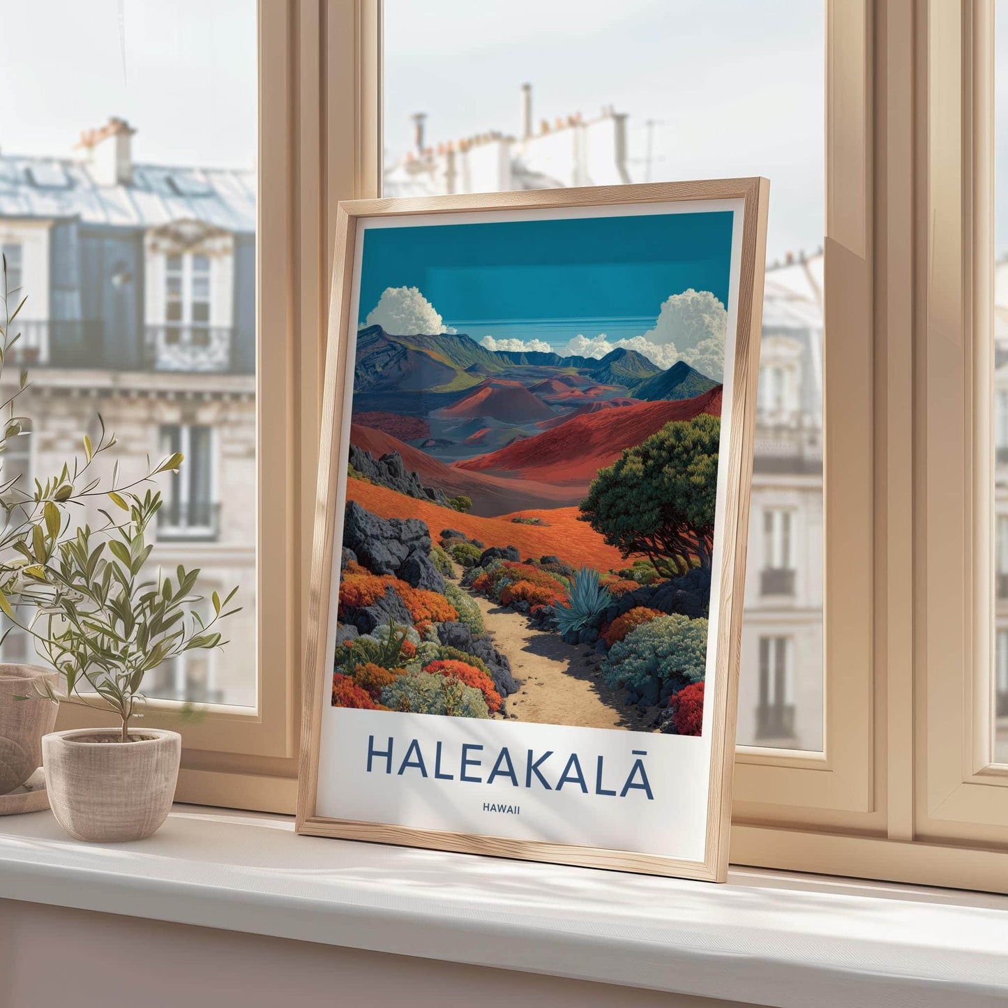 Haleakala Poster - Hawaii Travel Art - Vivid Crater Scene Wall Decor