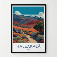 Haleakala Poster - Hawaii Travel Art - Vivid Crater Scene Wall Decor
