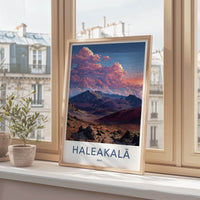 Haleakala Poster - Hawaii Wall Art - Sunset Cloudscape Craters Home Decor